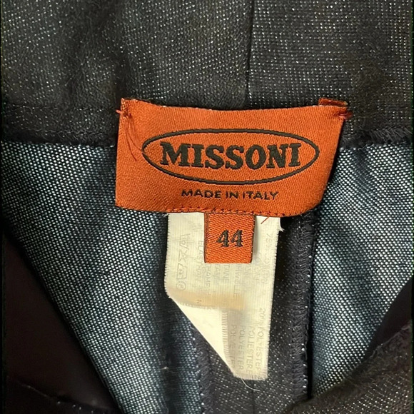 Missoni Italy Orange Label Vintage Y2K Studded Buckle Belted Tapered Jeans Sz 44 - Picture 6 of 7